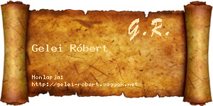 Gelei Róbert névjegykártya